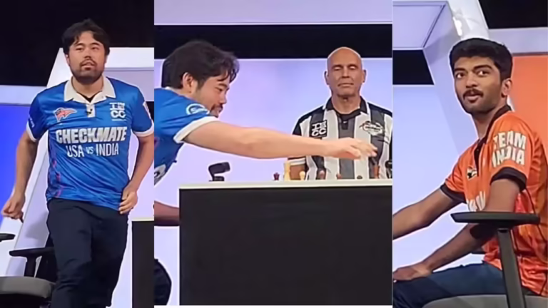 Hikaru Nakamura throws chess